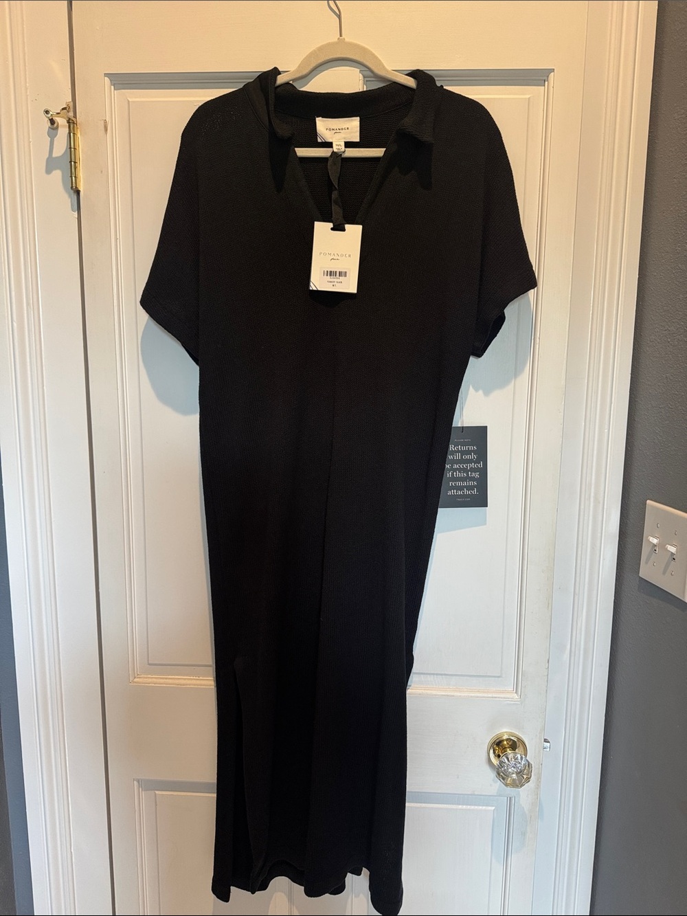 Pomander Place Black Polo Knit Maxi Dress